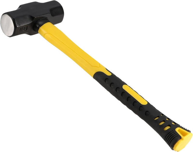 MANCHAP 2 PCS 16 Inch 4 Lbs Sledge Hammer, Mini Club Hammer with with Fiberglass Handle, 4 Pound Drilling Crack Hammer for Demolition and Construction,black yellow - Image 5
